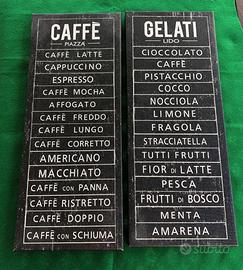 Due cartelli decorativi in stile vintage