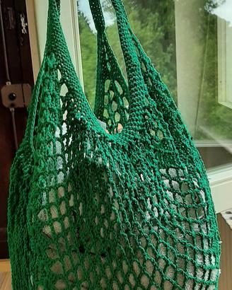 Borsa a rete verde 
