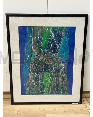 QUADRO SECCIA ANNA ARTE CONTEMPORANEA MISTA SU TAV