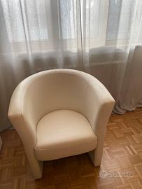 Poltrona ecopelle bianca