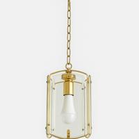 LAMPADARIO VETRO E OTTONE