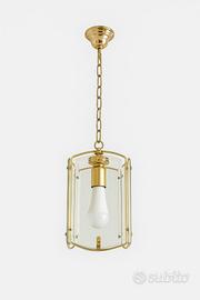 LAMPADARIO VETRO E OTTONE