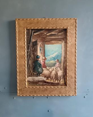 Mario Fattori dipinto olio su tela 