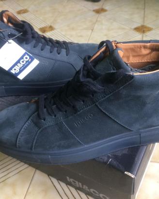 Scarponcino scamosciato IGI&co blu scuro n.43