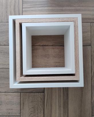 Set 9 cubi mensole in legno da parete