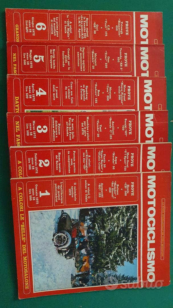 Collection Complète 1972 De La Revue 'Motociclismo' Volumes I & II Reliés - État Comme Neuf