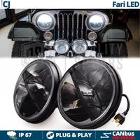 2 FARI LED 7 Pollici PER JEEP CJ Bianco Ghiaccio