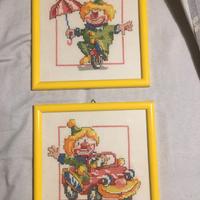 Quadretti fatti a mano con punto croce