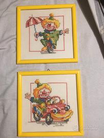 Quadretti fatti a mano con punto croce