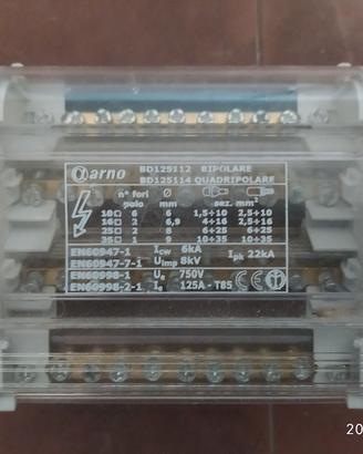 MORSETTIERA elettrica TETRAPOLARE 11 FORI 125 A