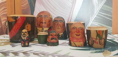 Matrioske politici sovietici in legno