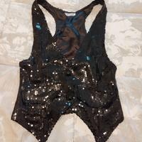 Gilet nero con paillettes