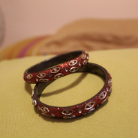 Bracciale rigido glitterato rosso