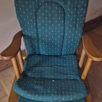 Sedia a dondolo legno vintage