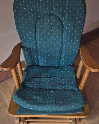 Sedia a dondolo legno vintage