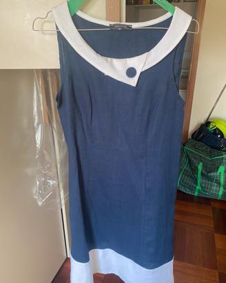 Abito donna lino blu