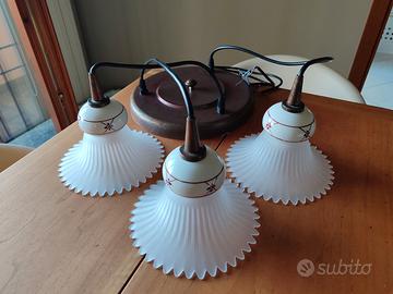 Lampadario e abat jour da comodino made in Italy.