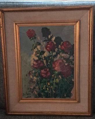 Natura morta con bouquet di rose