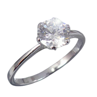 Anello donna in argento 925 con zircone solitario