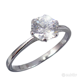 Anello donna in argento 925 con zircone solitario