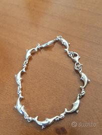 braccialetto delfini argento 925