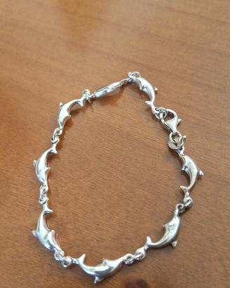 braccialetto delfini argento 925
