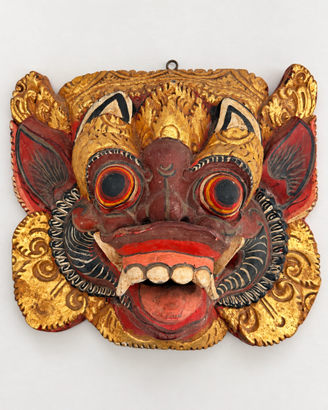 Maschera indonesiana in legno intagliato