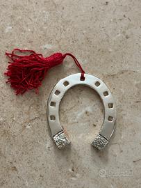 Ferro di Cavallo Portafortuna Laminato in argento
