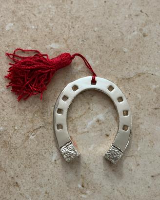 Ferro di Cavallo Portafortuna Laminato in argento