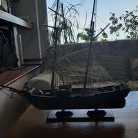 VELIERO ANTICO LEGNO A MANO VINTAGE EPOCA GIOCO