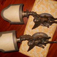 Coppia grandi applique bronzo massiccio