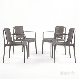NES Set 4 Poltrone MINK GRIGIO da Esterno Interno