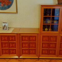 MOBILE SALONE CON VETRINA IN VERO LEGNO ANNI 80
