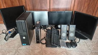 4 monitor PC-2 PC fissi-2 tastiere-3 mouse-1 casse