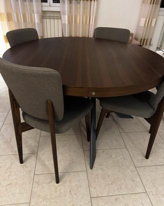 TAVOLO CALLIGARIS  rotondo 130 cm con 4 sedie