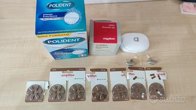 Apparecchi acustici amplifon + batterie + kit