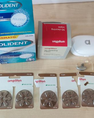 Apparecchi acustici amplifon + batterie + kit