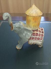 Elefante portagioie in ceramica vintage anni 70 