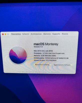 Apple iMac 21,5 late 2012