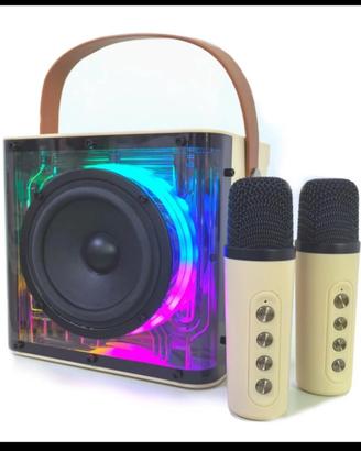 Impianto karaoke con 2 microfoni