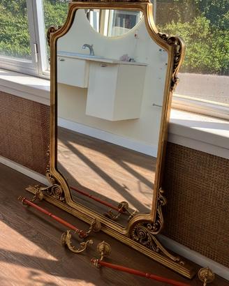 Specchio grande barocco + porta asciugamani bagno