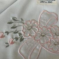 Completo lenzuola matrimoniale ricamato a mano