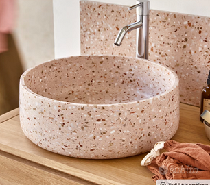 Lavabo 40cm  in battuto di terrazzo