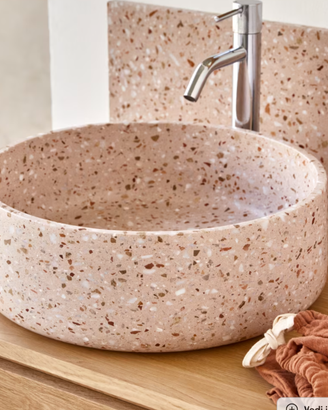 Lavabo 40cm  in battuto di terrazzo