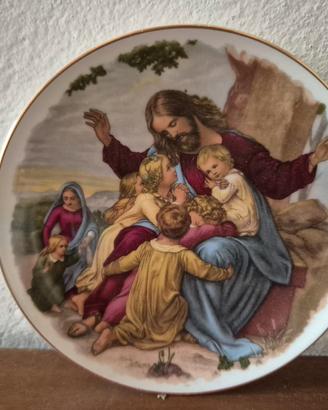piatto decorativo Gesù che benedice i bambini