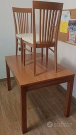 Set tavolo con due sedie imbottite