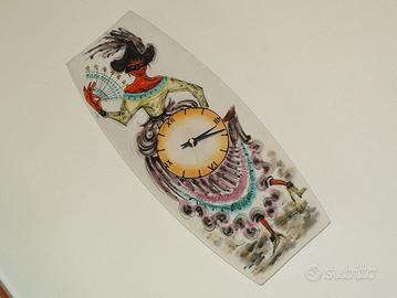 Piatto- orologio in ceramica della Nove P.T. Italy