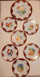 Set 7 piatti dessert in porcellana vintage