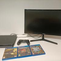 ps4 + monitor + giochi + controller