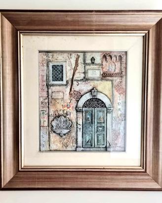 Quadro bassorilievo Fausto Battelli Via della Luce